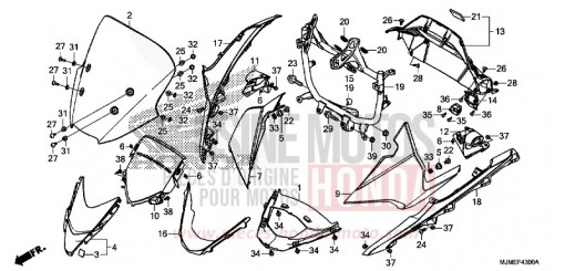 OBERER WINDLAUF (VFR800XF) VFR800XF de 2015